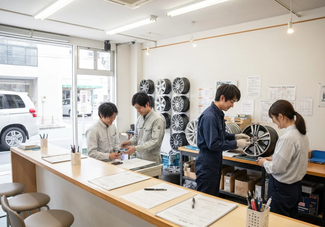 カウンター席の前に書類と筆記具が置かれた相談コーナー